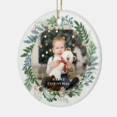 Weihnachtsmann Custom 2-Foto Keramik Ornament (Links)