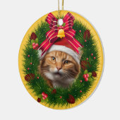 Weihnachtsmann Custom Cat Modernes Niedliches Tier Keramik Ornament (Links)