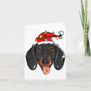 Weihnachtsmann-Dachshund-Licht-Weihnachten Karte