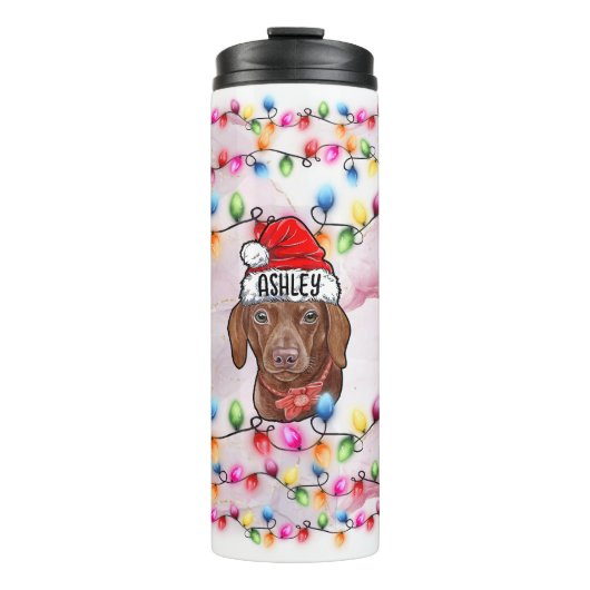 Weihnachtsmann Dackel Dog Thermosbecher (Vorderseite)