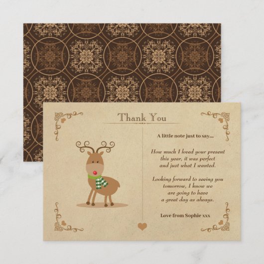 Weihnachtsmann Dankeschön Weihnachtskarte Dankeskarte (Vorne/Hinten)