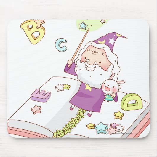 Weihnachtsmann, der auf Buch sitzt Mousepad (Vorne)
