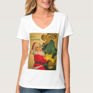 Weihnachtsmann, der auf den Weihnachtsbaum kletter T-Shirt