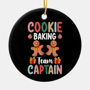 Weihnachtsmann der Cookie-Backmannschaft Familie Keramik Ornament