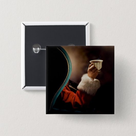 Weihnachtsmann, der einen Bruch auf Button (Vorne & Hinten)