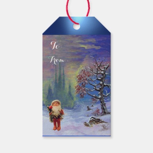 WEIHNACHTSMANN DER GNOMEN GESCHENKANHÄNGER (Vorderseite)
