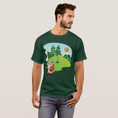 Weihnachtsmann, der Golf auf dem 9. Loch spielt T-Shirt (Vorne ganz)