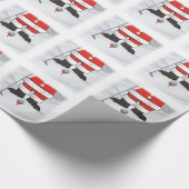 Weihnachtsmann, der Golf im Schnee spielt Geschenkpapier (Ecke)