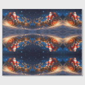 Weihnachtsmann, der Kinderspielzeug liefert, Renti Geschenkpapier (Flach)