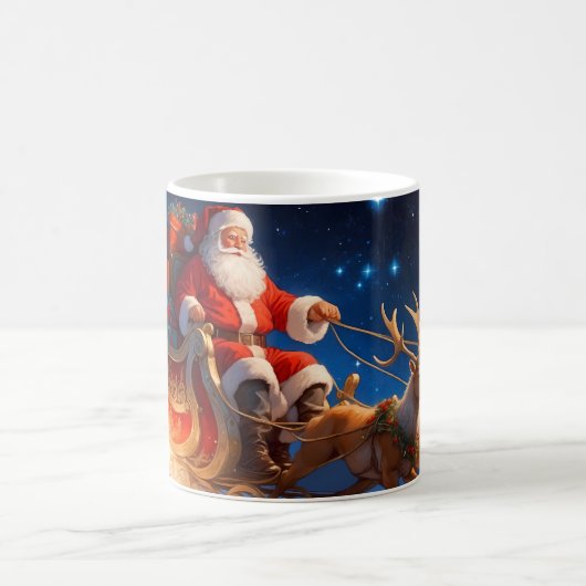 Weihnachtsmann, der Kinderspielzeug liefert, Renti Kaffeetasse (Mittel)