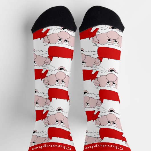Weihnachtsmann-Design Weihnachten Socken (Oben)