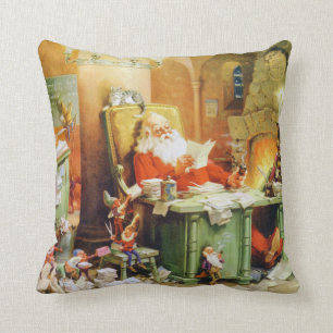 Weihnachtsmann & die Elfen am Nordpol Kissen