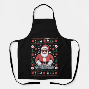 Weihnachtsmann DJ Weihnachten hässlicher Pullover  Schürze