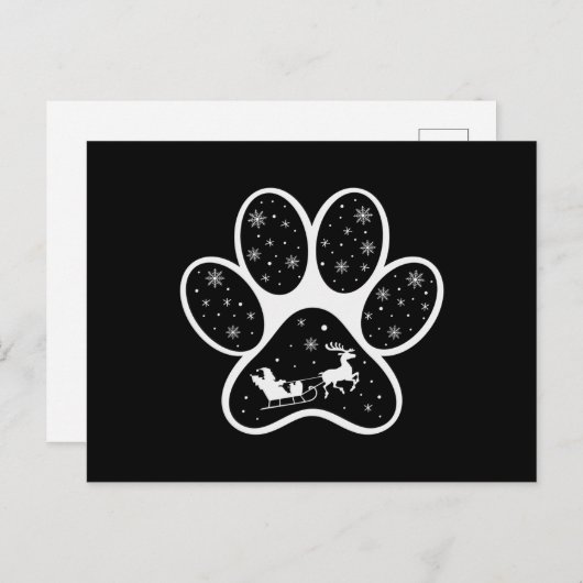 Weihnachtsmann Dog Paws Weihnachtskostüme Postkarte (Vorne/Hinten)