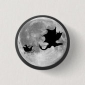 Weihnachtsmann-Drache-Reiter-Pferdeschlitten-Fahrt Button (Vorderseite)