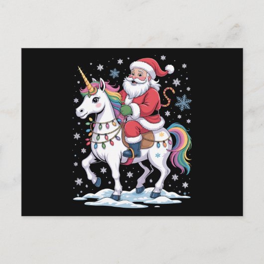 Weihnachtsmann Einhorn Weihnachten Regenbogen Lich (Vorderseite)