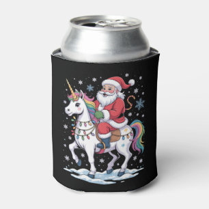 Weihnachtsmann Einhorn Weihnachten Regenbogen Lich Dosenkühler
