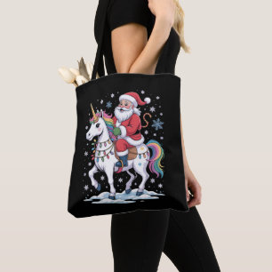 Weihnachtsmann Einhorn Weihnachten Regenbogen Lich Tasche