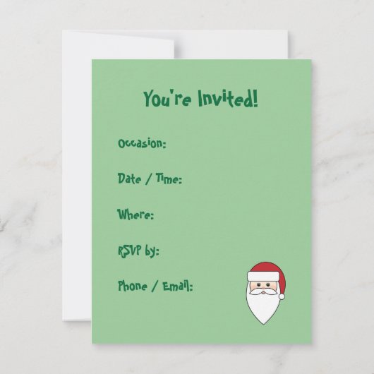 Weihnachtsmann Einladung (Rückseite)