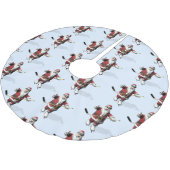 Weihnachtsmann-Eis-Hockey-Spieler Polyester Weihnachtsbaumdecke (Schrägansicht)