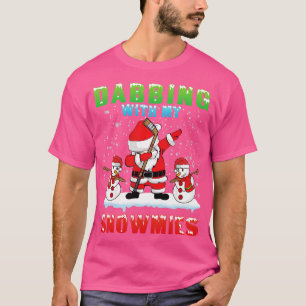 Weihnachtsmann Eishockeyschläger mit Snowmies spie T-Shirt