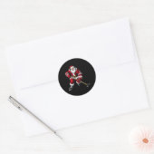 Weihnachtsmann Eishockeyspieler  Runder Aufkleber (Umschlag)
