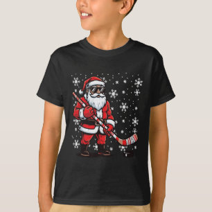 Weihnachtsmann Eishockeyspieler Xmas Sport Männer T-Shirt