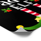 Weihnachtsmann-Elf passende Pyjama-Weihnachtsfeier Poster (Ecke)
