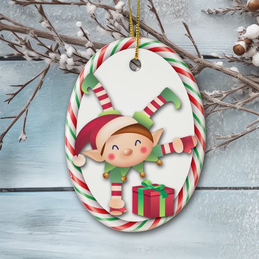 Weihnachtsmann Elf Weihnachts Candy Strip Ornament