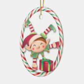 Weihnachtsmann Elf Weihnachts Candy Strip Ornament (Links)