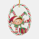 Weihnachtsmann Elf Weihnachts Candy Strip Ornament (Vorne)