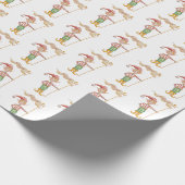 Weihnachtsmann-Elf-Wrap Geschenkpapier (Ecke)