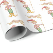Weihnachtsmann-Elf-Wrap Geschenkpapier (Rolleneckpunkt)