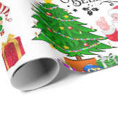 Weihnachtsmann & Elfen am Heiligen Abend - Glauben Geschenkpapier (Rolleneckpunkt)