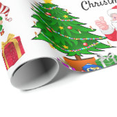 Weihnachtsmann & Elfen am Heiligen Abend Lieferung Geschenkpapier (Rolleneckpunkt)