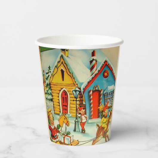 Weihnachtsmann Elves Weihnachtsfeier Pappbecher (Rückseite)