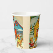 Weihnachtsmann Elves Weihnachtsfeier Pappbecher (Links)