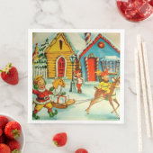 Weihnachtsmann Elves Weihnachtsfeiertage N Serviette (Beispiel)