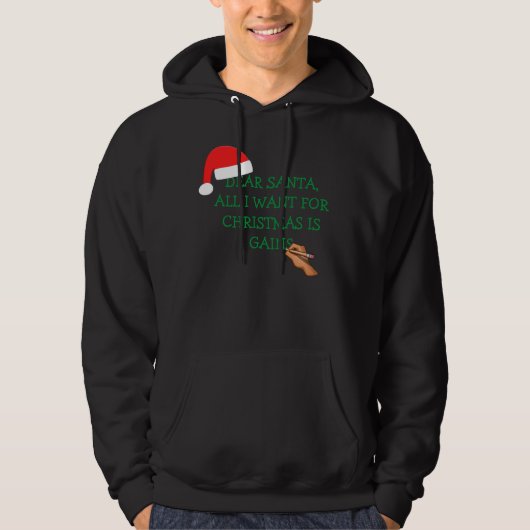 Weihnachtsmann erhält Buchstaben schwarz Hoodie (Vorderseite)