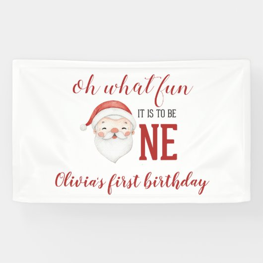 Weihnachtsmann Erster Geburtstag Banner (Horizontal)