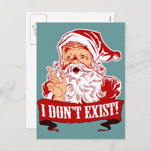 Weihnachtsmann existiert nicht feiertagspostkarte (Vorne/Hinten)