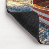 Weihnachtsmann fährt ein Speedboot Mousepad (Ecke)