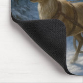 Weihnachtsmann fährt einen Schlitten Mousepad (Ecke)