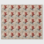 Weihnachtsmann fährt Fahrrad Geschenkpapier (Flach)