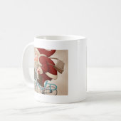 Weihnachtsmann fährt Fahrrad Kaffeetasse (Vorderseite Links)