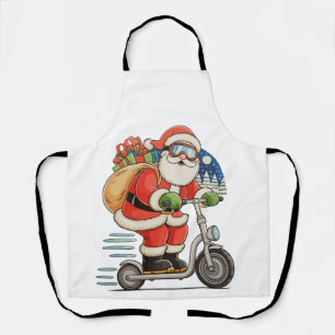 Weihnachtsmann fährt Roller Weihnachten passende F Schürze