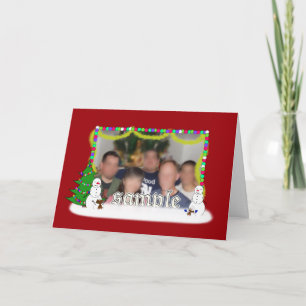 Weihnachtsmann-Familien-Foto-Rahmen Feiertagskarte