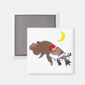 weihnachtsmann faultier weihnachten magnet (Vorderseite/Rückseite)