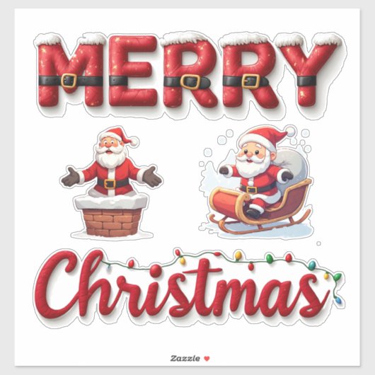 🎅 Weihnachtsmann-Feier-Sticker 🎁 Aufkleber (Blatt)