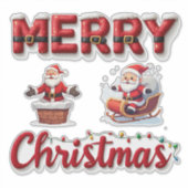 🎅 Weihnachtsmann-Feier-Sticker 🎁 Aufkleber (Vorderseite)